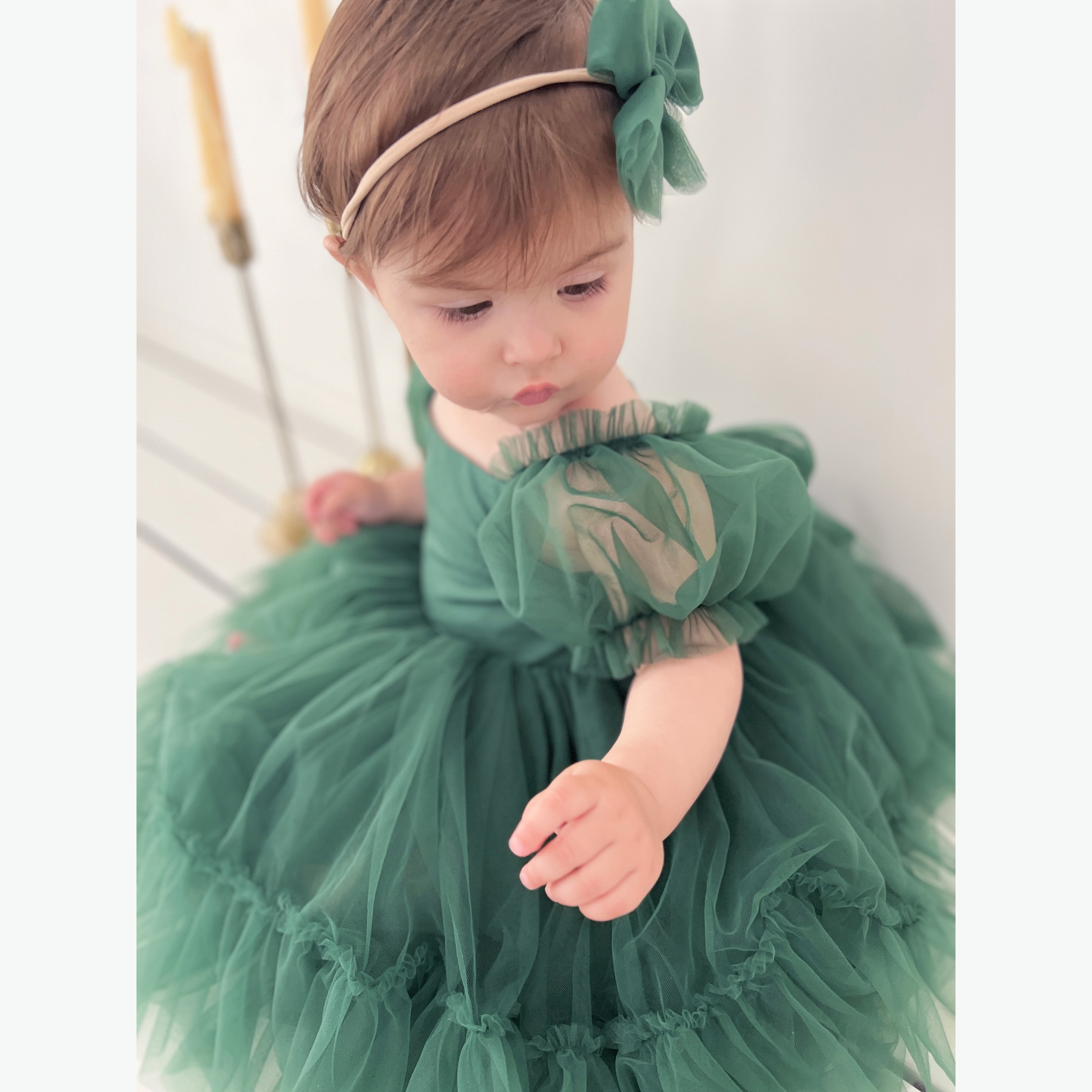 Emerald green baby dress fashion