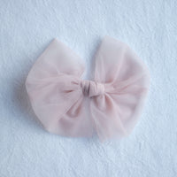 Medium dusty pink tulle bow to match our Rosie flower girl dress.