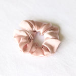 Mulberry silk scrunchie in blush, a perfect bridal party gift.