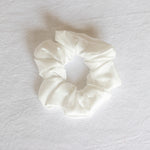 Mulberry silk scrunchie hair accessory in ivory, match with one of our flower girl dresses, or as a gift for your flower girls or bridesmaids.