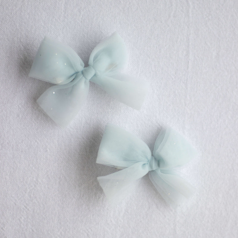 Tulle bows - Dusty blue