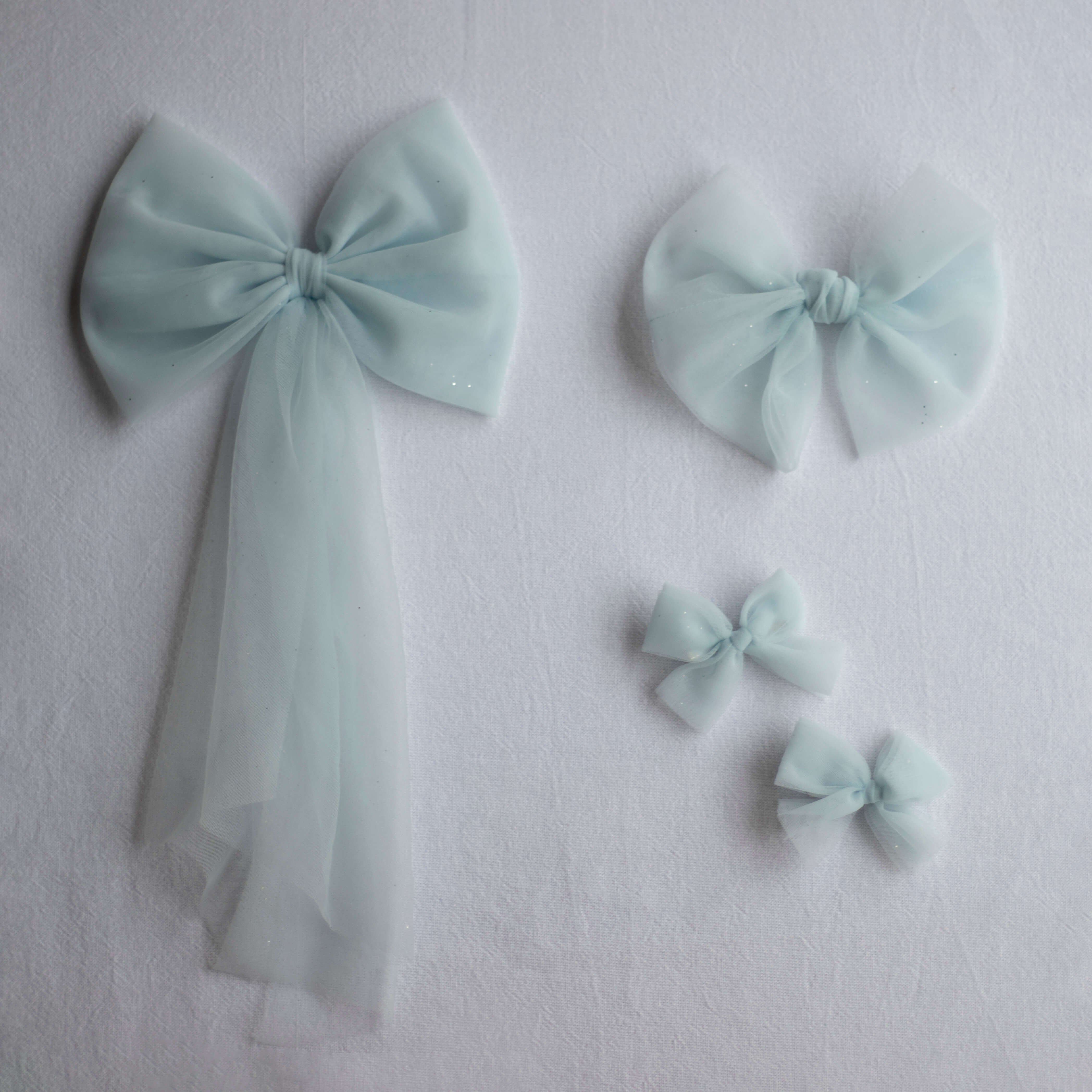 Tulle bows - Dusty blue