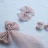 Our three styles of dusty pink tulle bows.